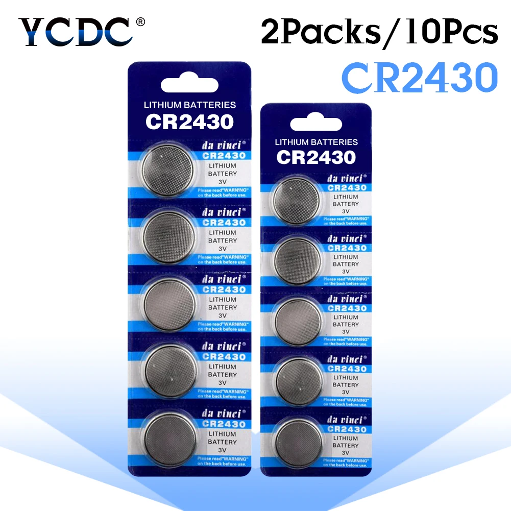 YCDC 10 шт. 3 вольт литий-ионная Кнопочная батарея CR2430 DL2430 BR2430 ECR2430 KL2430 KCR2430 монета батареи для игрушки калькулятор