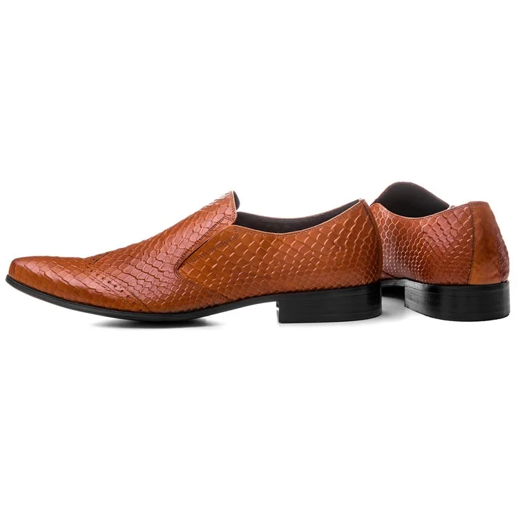Деловые мужские туфли из натуральной кожи с тиснением под рептилию|shoes fashion men|shoes