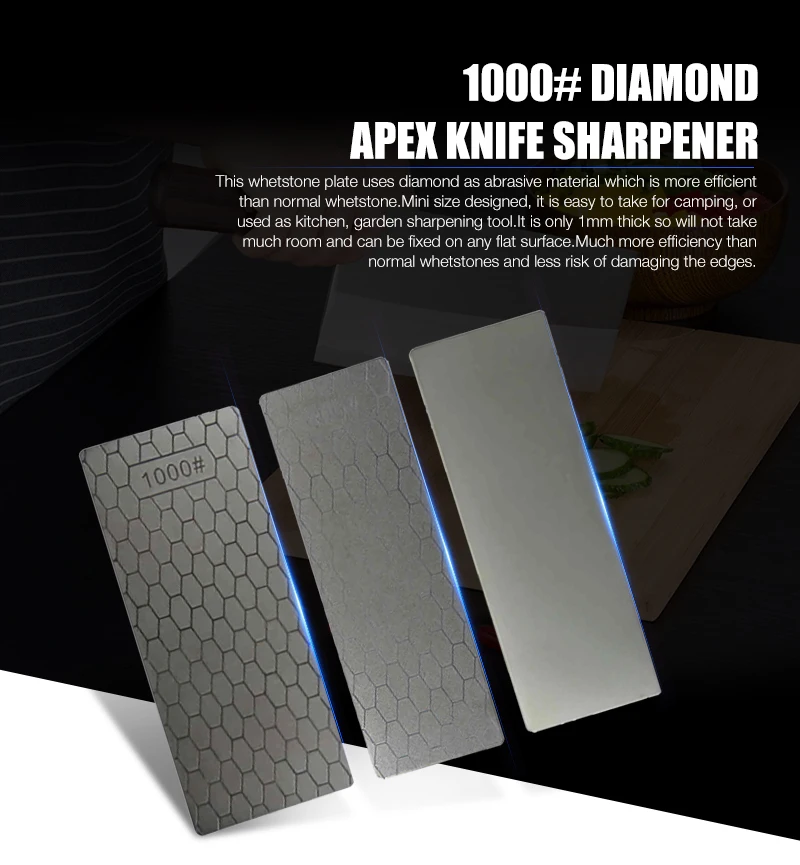 EECOO Professional 400 или 1000 ультра-тонкая ячеистая поверхность, точильные каменные ножи, алмазная пластина, точильный брус для ножей