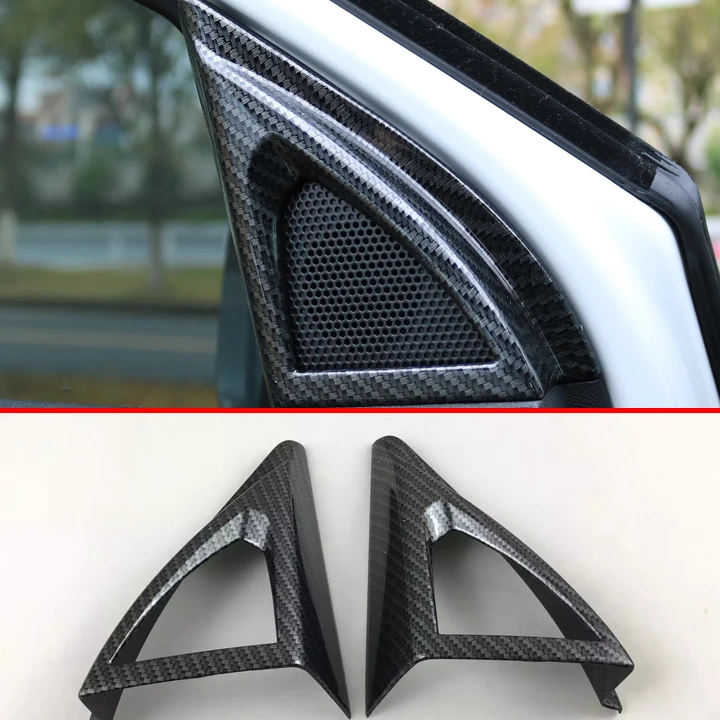 

Carbon fiber Style Interior Tweeter Cover Trim For Peugeot 3008 2016 2017
