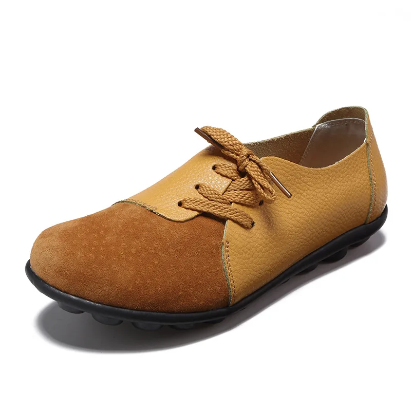 Plus Size Flat Shoes Woman Slip On Women Loafers Soft Moccasins With Genuine Leather 44 Footwear | Обувь
