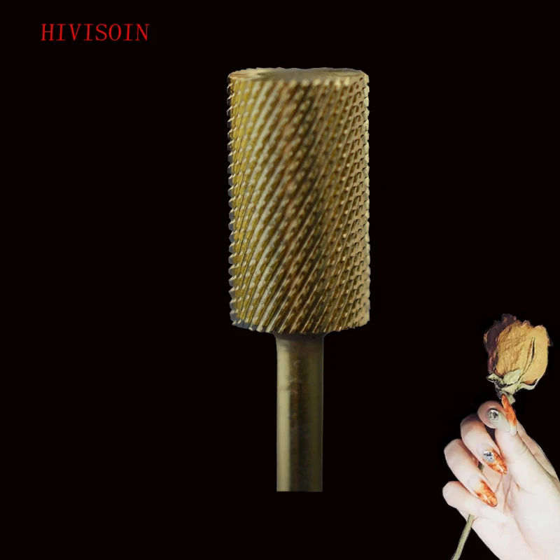 

1pcs HIVISOIN Carbide Nail Drill Bit - Large Pink&White Bit - F (60020030) Gold