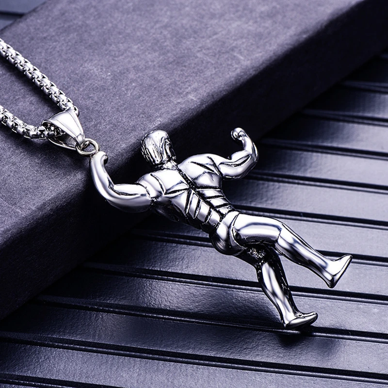 Хип Хоп рок Веселая мышечная Мужская подвеска ожерелья 2019 Новая Мода Kpop фигура