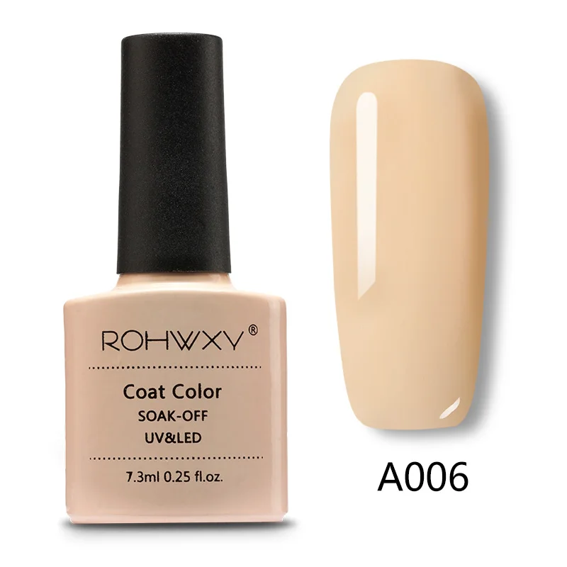 A006 ROHWXY, 60 цветов, УФ-гель для ногтей, дизайн ногтей, Гель-лак, блестящий, отмачивается, лак для маникюра, лак для ногтей, Гель-лак - Цвет: A006