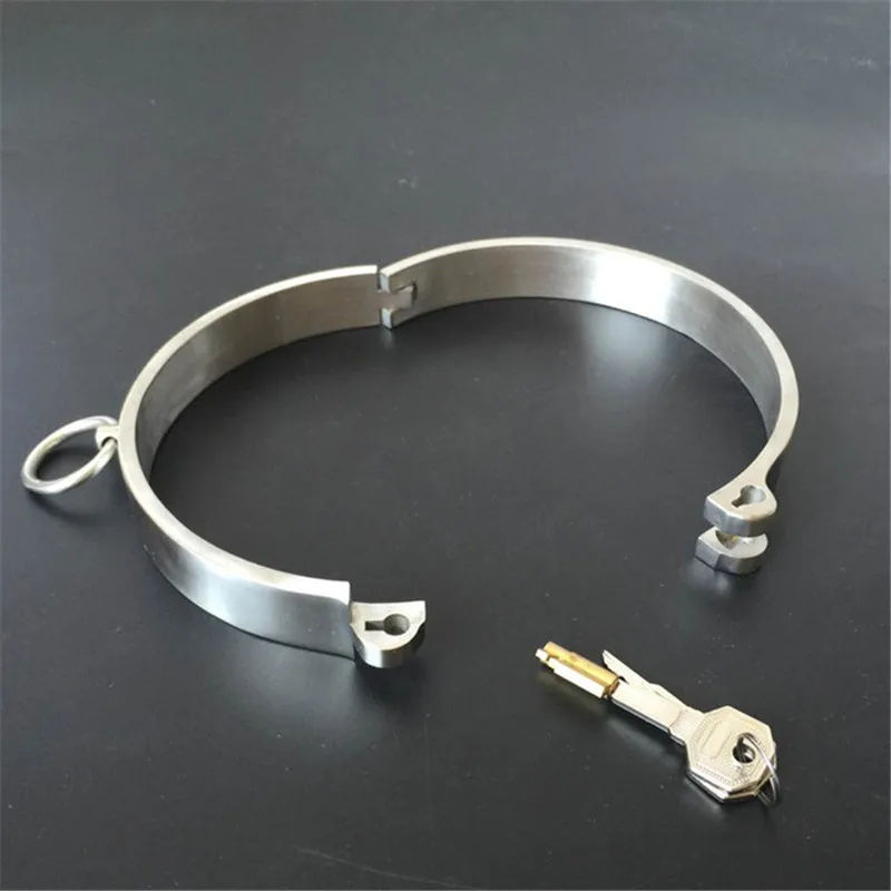 Закрывающийся шейный ошейник из нержавеющей стали 304 БДСМ связывание удушье