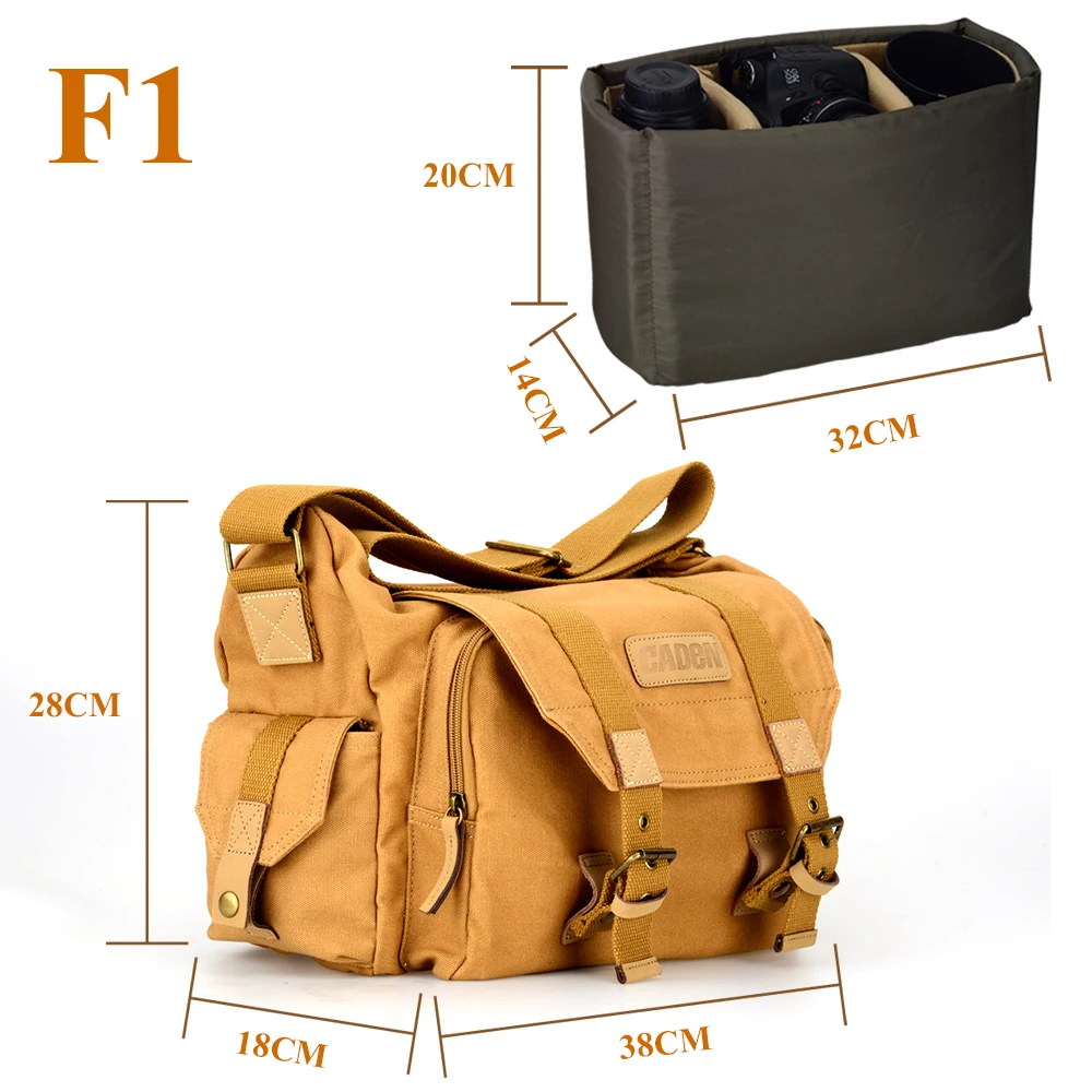 CADen F1 Camera Shoulder Bags Sling DSLR Photo Video Soft Bag Pack Case Travel Protective Cases for Canon Nikon Sony | Электроника