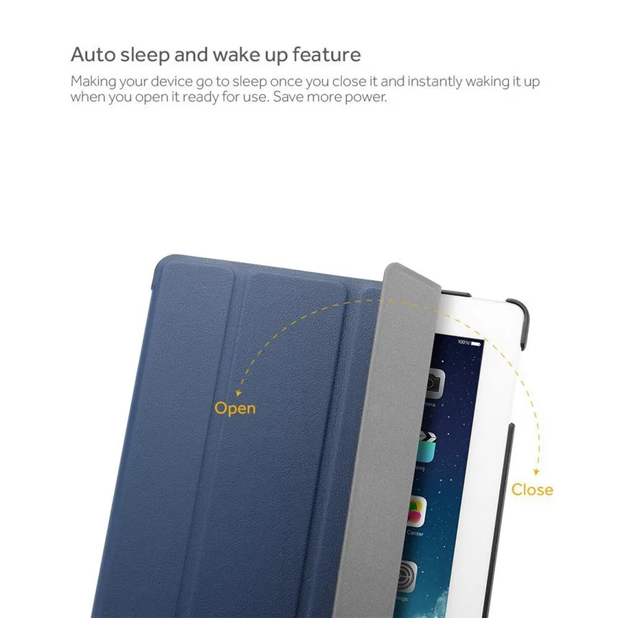 Easyacc для iPad 2/3/4 тонкий чехол из искусственной кожи мягкий чехол-книжка с функцией