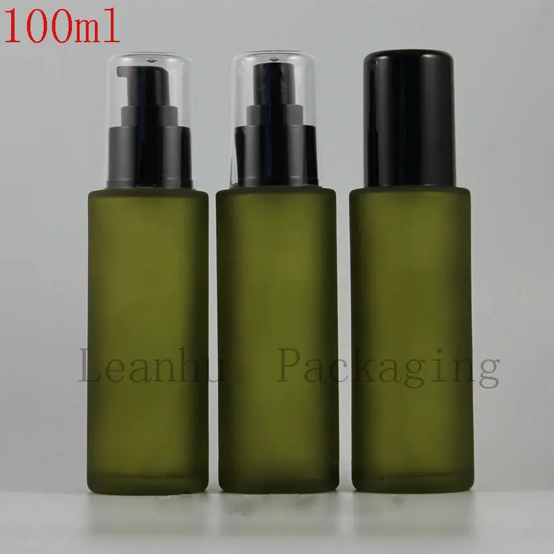 100ml Frosted Green Glass Spray Bottle, DIY Empty Makeup Containers, Perfumes And Fragrances For Women, Cosmetic Sample Containers