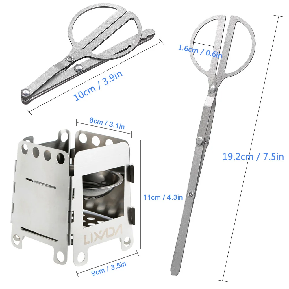 Lixada Outdoor Stove Portable Stainless Steel Lightweight Folding Wood Cooking Camping Backpacking Alcohol | Спорт и развлечения