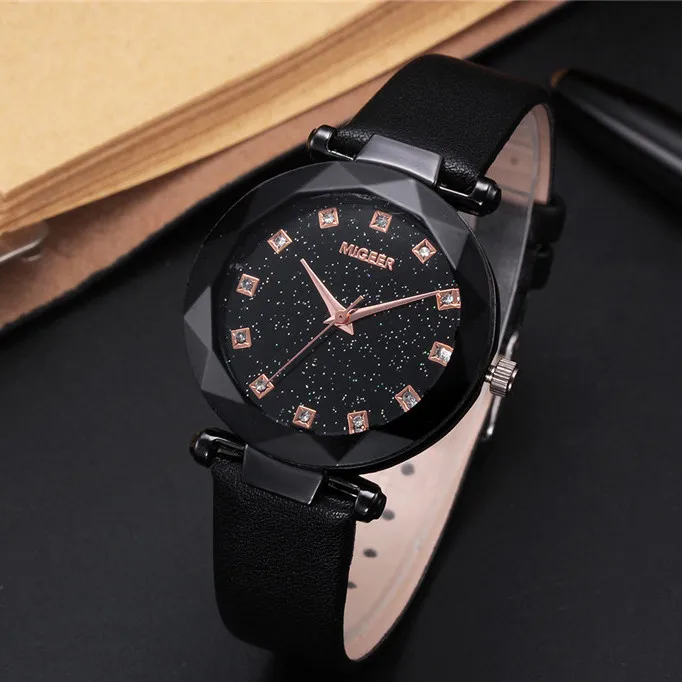 Новинка 2019 женские модные часы роскошные высококачественные кварцевые с кожаным