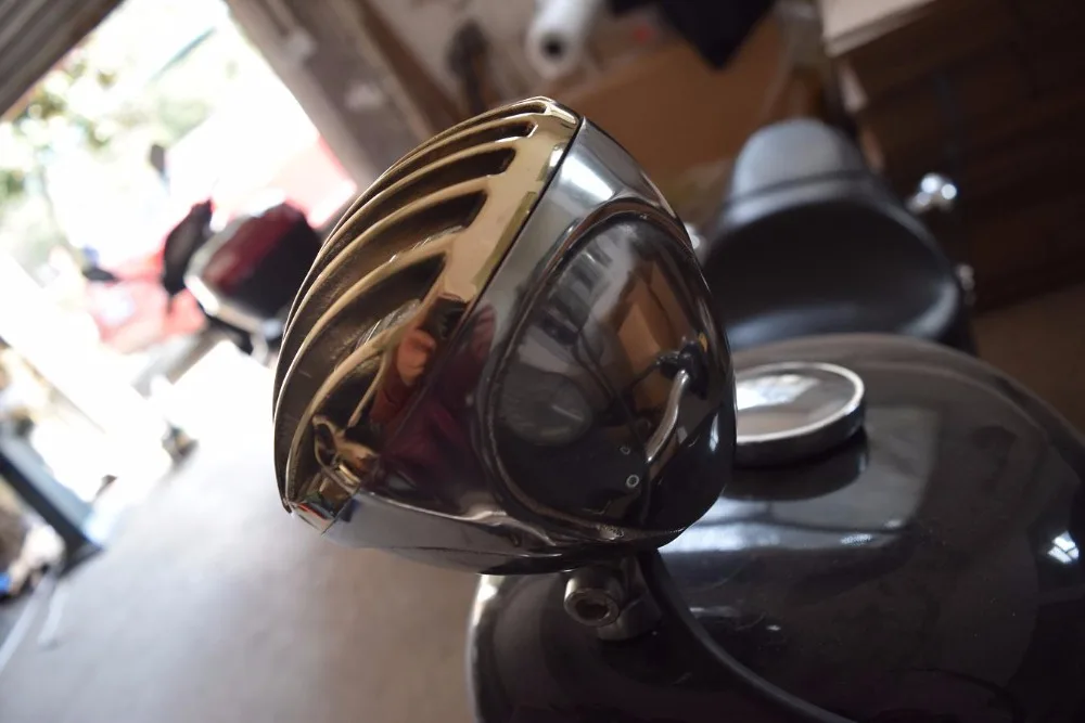 Бесплатная доставка мотоцикл чоппер латунная светодиодная фара уличная крыса