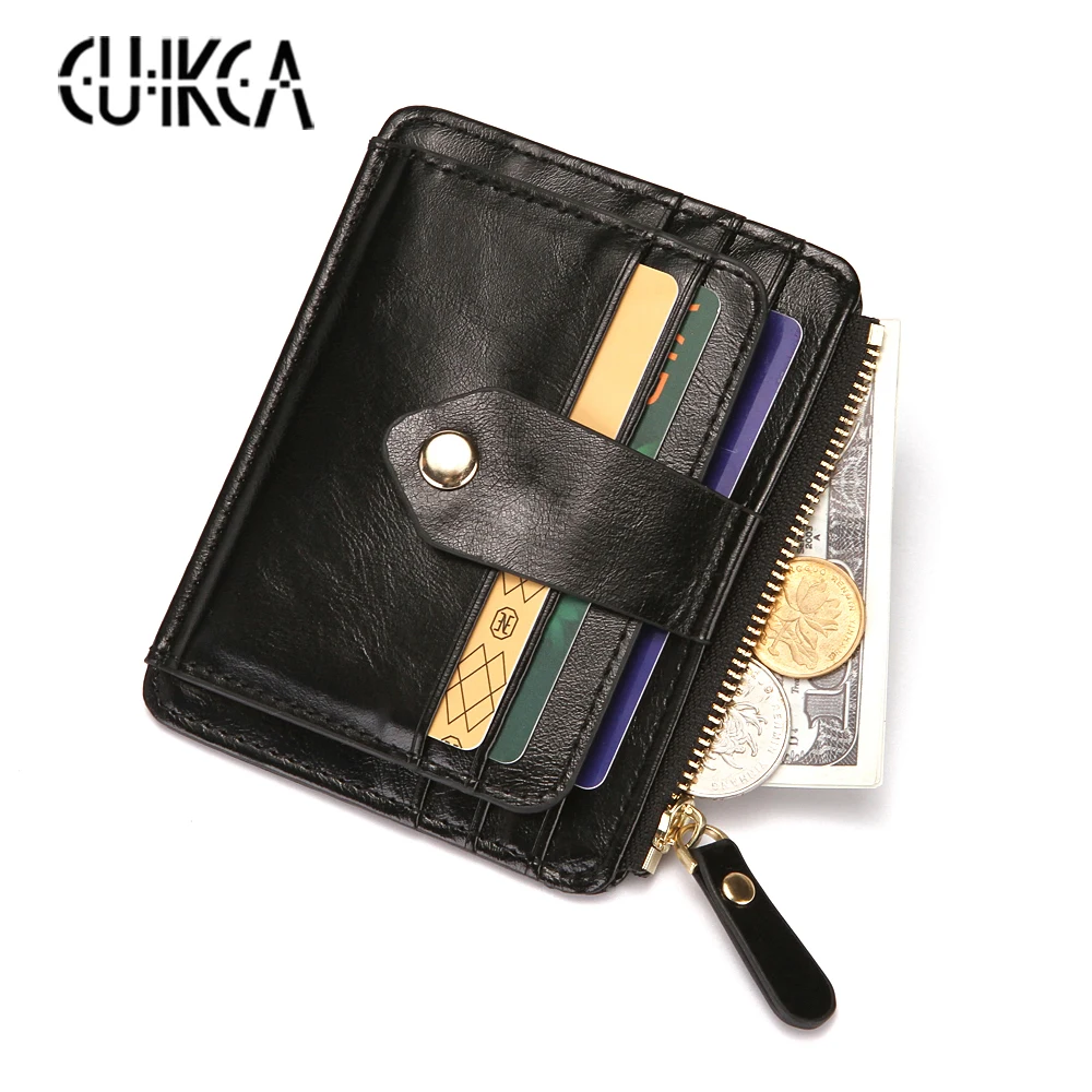 CUIKCA, новинка, брендовый женский и мужской кошелек, Carteira, унисекс, кожаный тонкий кошелек, на молнии, для монет, на застежке, кошелек, кошелек, держатель для кредитных карт, ID, чехлы