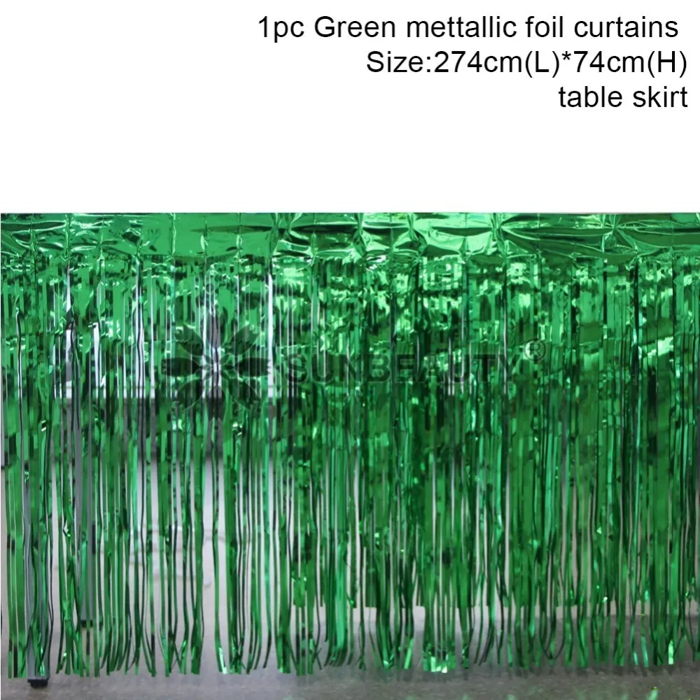 Green 1 шт., розовое золото, фольга, шторы с кисточкой, юбка для стола, для невесты, для вечеринки, для дня рождения, свадьбы, для детского душа, украшения - Цвет: Green