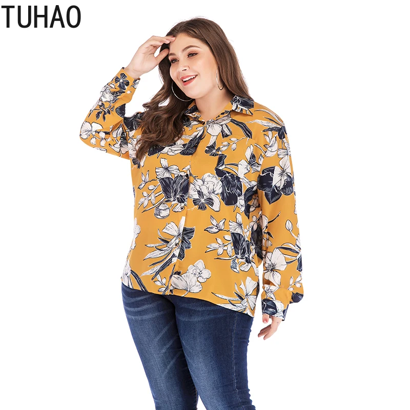 Блузка женская с цветочным принтом 5XL 4XL 3XL|Блузки| |
