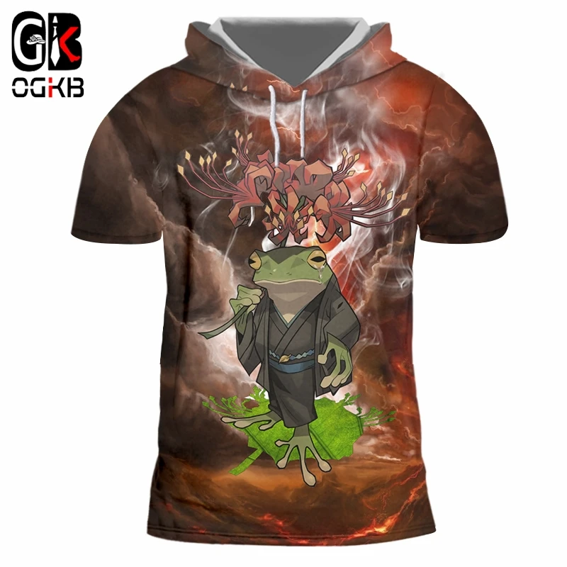 OGKB мужская толстовка с капюшоном цифровая печать сублимация 3D лягушка и жаба