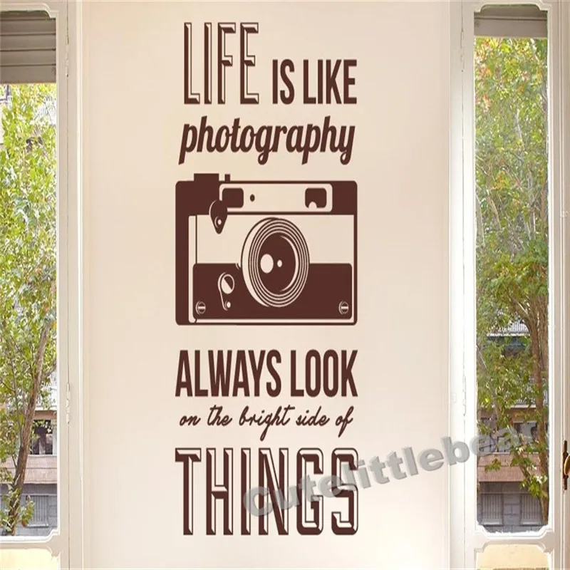 Life is like Photo Quotes Camera стикер на стену дом винила искусства Декор Наклейка Сделай Сам