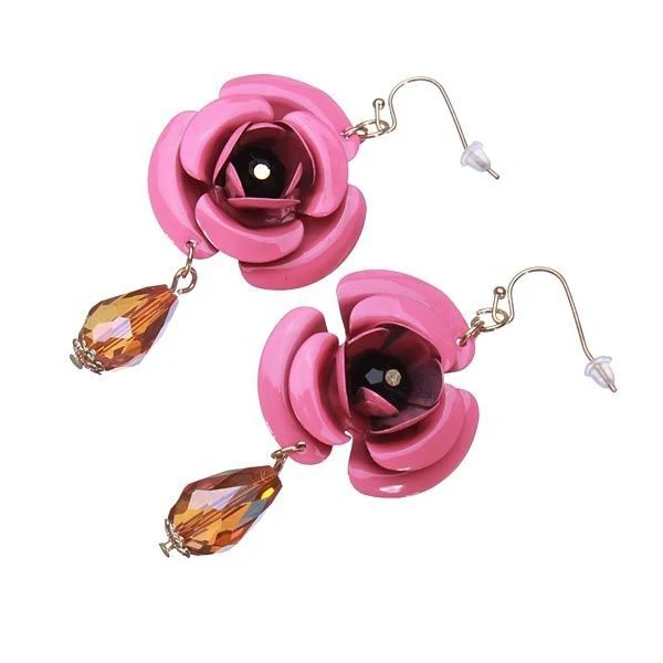 Levanabuy Gold Plated Metal Folwer Beads Dangle Earrings For Women|earrings leaf|earings cuteearrings rock |