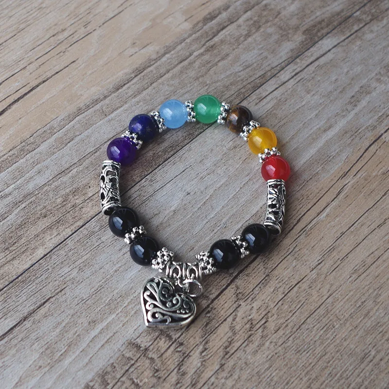 Браслеты с 7 чакрами для мужчин и женщин Исцеляющие кристаллы каменная чакра