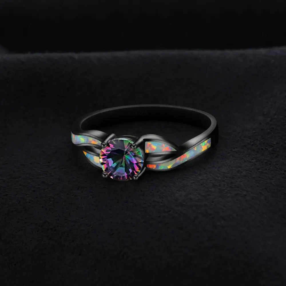 Jewelrypalace модные мистик кварц создан опал витой хвостовик кольцо стерлингового серебра 925 подарок для подруги подарок на день рождения