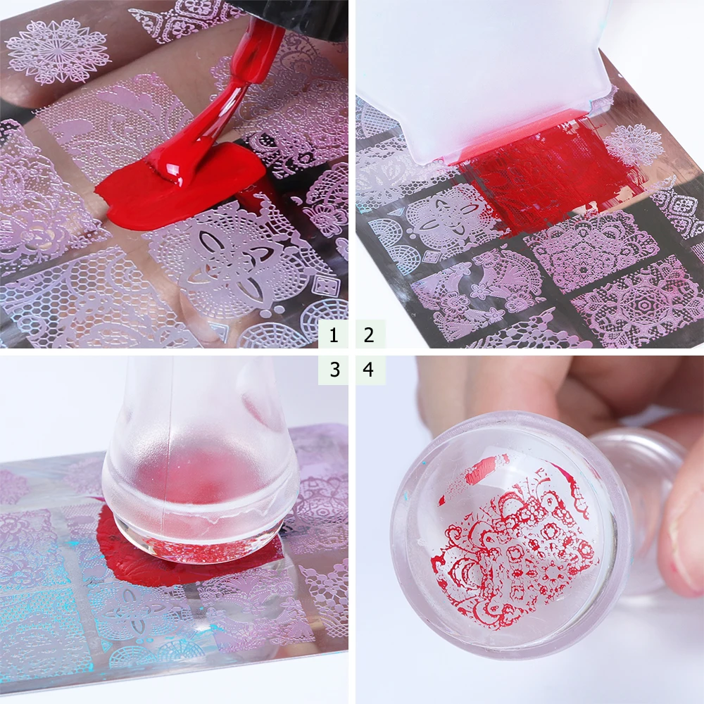 1 шт. штампованные пластины для ногтей кружева цветок животный узор трафарет из