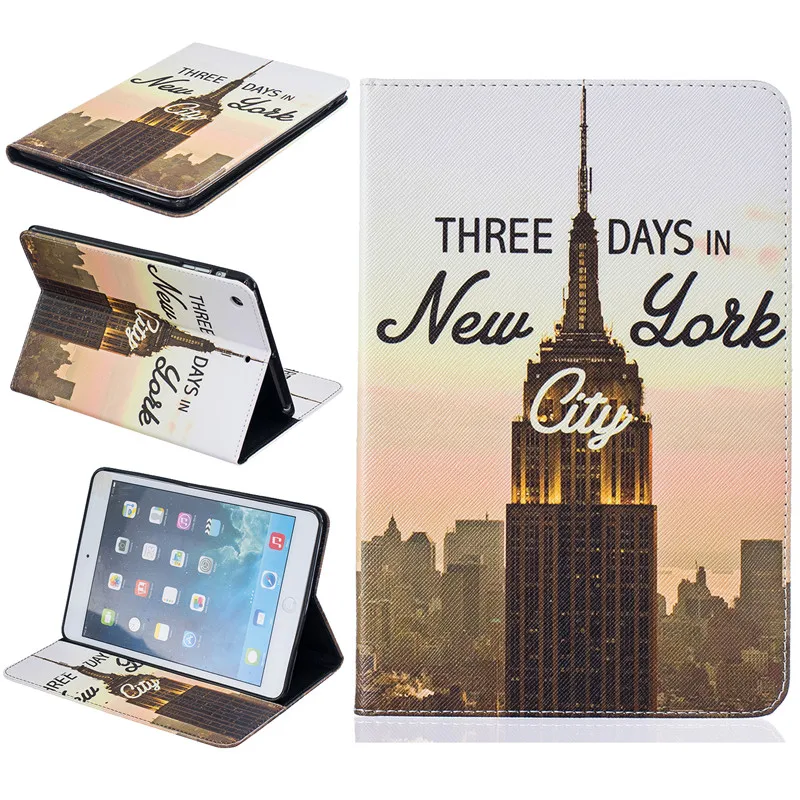 Чехол с изображением башни силиконовый кожаный чехол для Apple Ipad mini 1 2 3 откидная