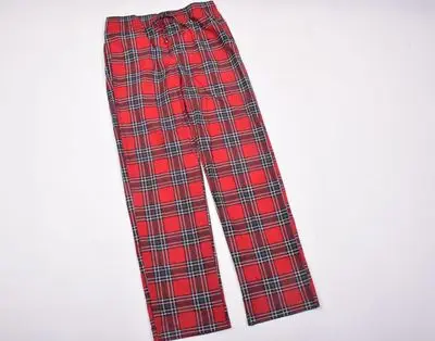 Burgundy blue Plaid Мужские пижамные штаны, брюки, свободные домашние штаны для сна, бархатные Тонкие штаны, теплые брюки осень-зима - Цвет: Burgundy blue Plaid