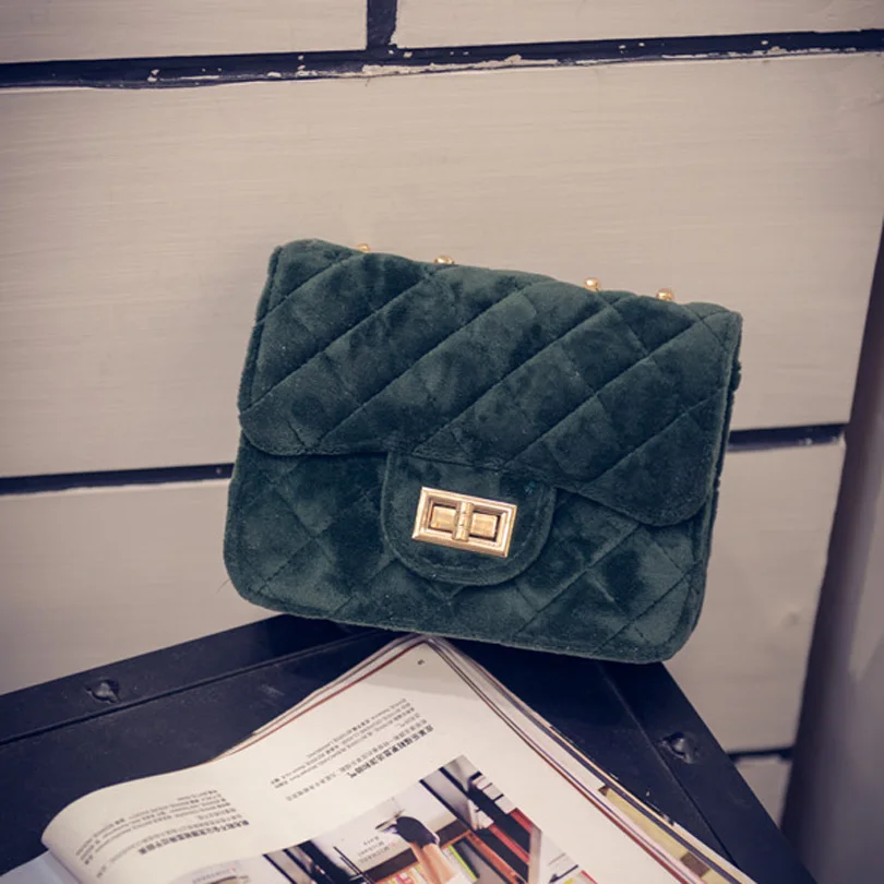 LIXUN классическая женская велюровая сумка на плечо Женская винтажная мини