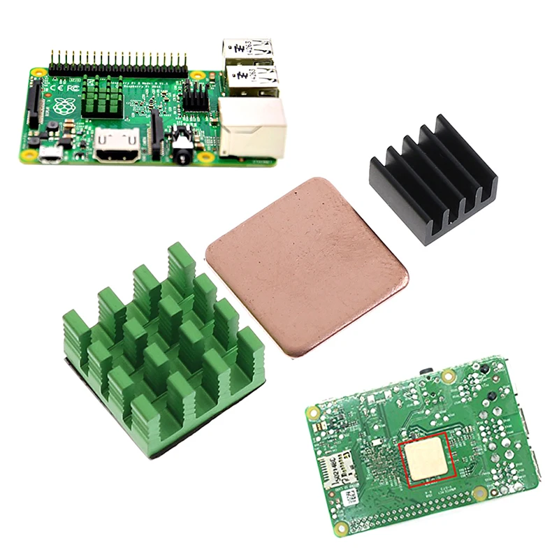 Алюминиевый радиатор для ЦП Raspberry Pi Rpi 3 модели B медный охлаждения Запчасти и