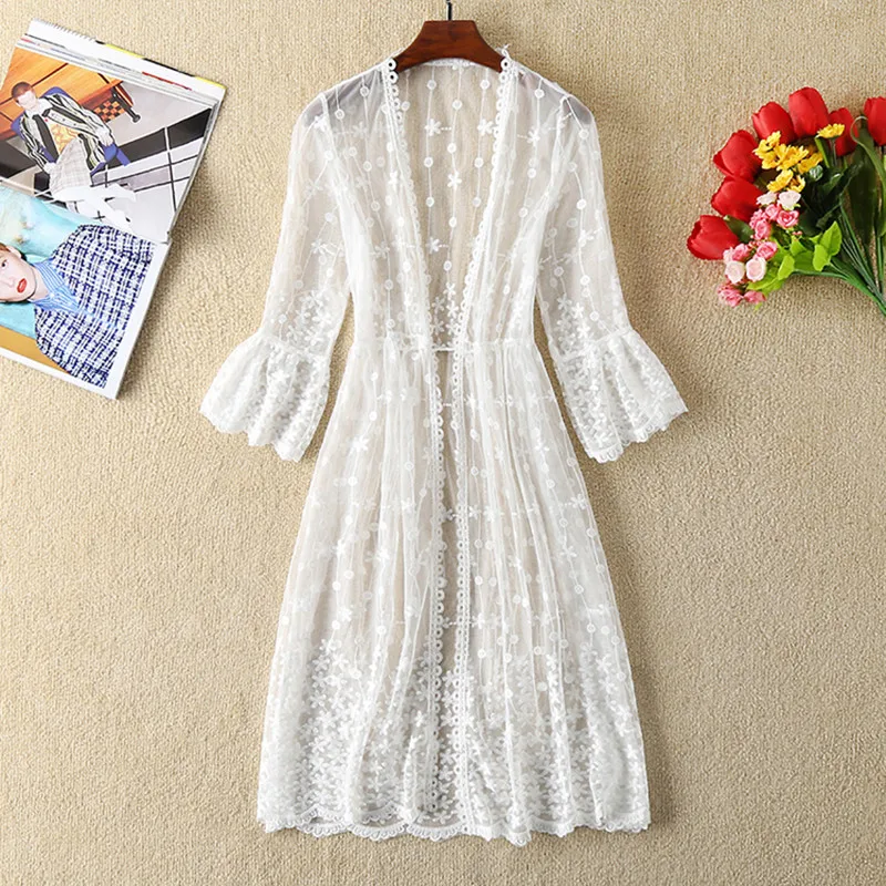 Летняя Новинка 2019 г. Средняя длинная куртка для женщин Тонкий Половина рукава