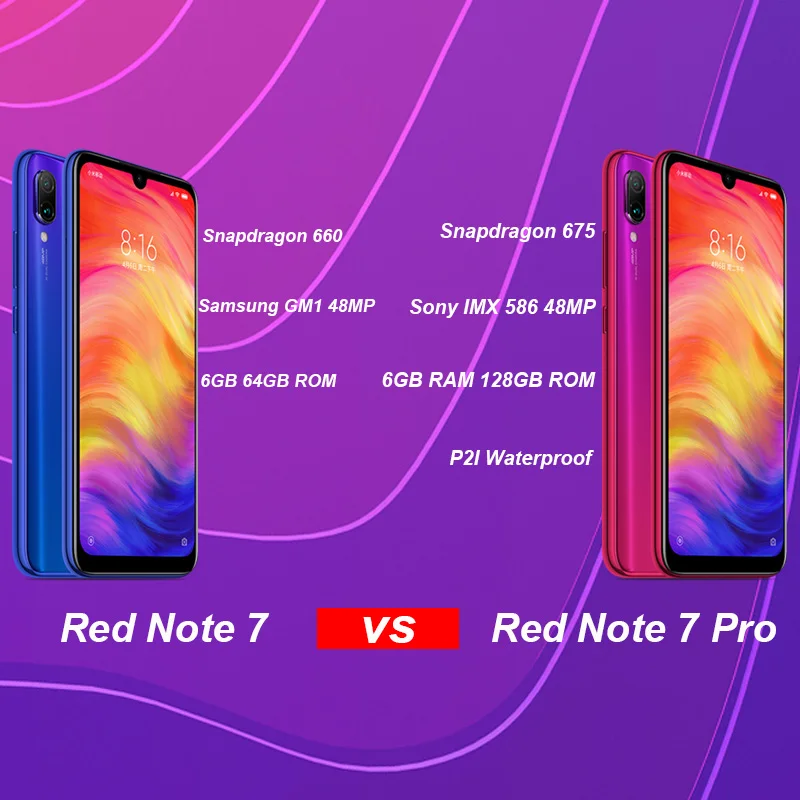 Новый Xiaomi Redmi Note 7 Pro 6 ГБ 128 48 МП IMX 586 камера Snapdragon 675 Восьмиядерный экран 3 'ɿHD