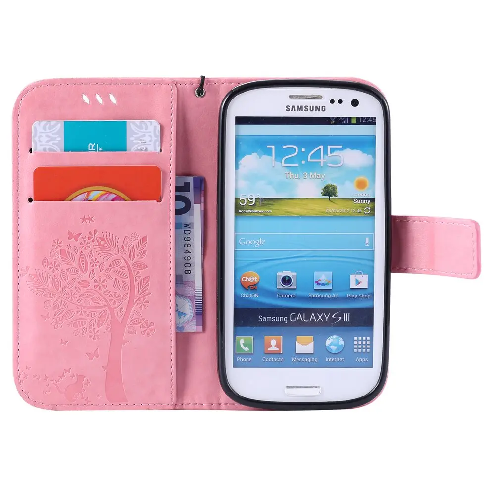 Кожаный чехол книжка для Samsung Galaxy S3 SIII Neo кошелек S 3 I9300i GT I9301i I9300 I9300i|cover for samsung