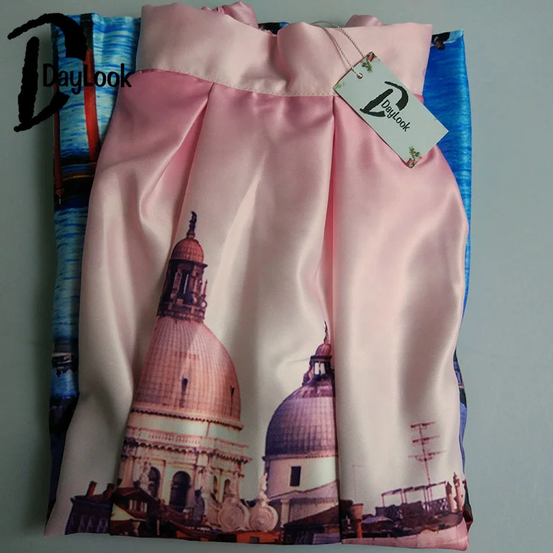 DayLook Летний стиль Для женщин бальное платье плиссе Конькобежец Юбка замок 3D миди