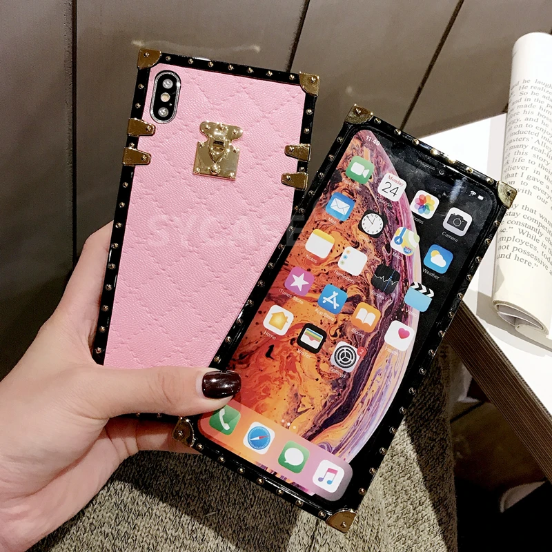 Кожаный чехол для Samsung S8 S9 Plus Note8 Note9 KoisAcase в клетку из ромбической овечьей кожи