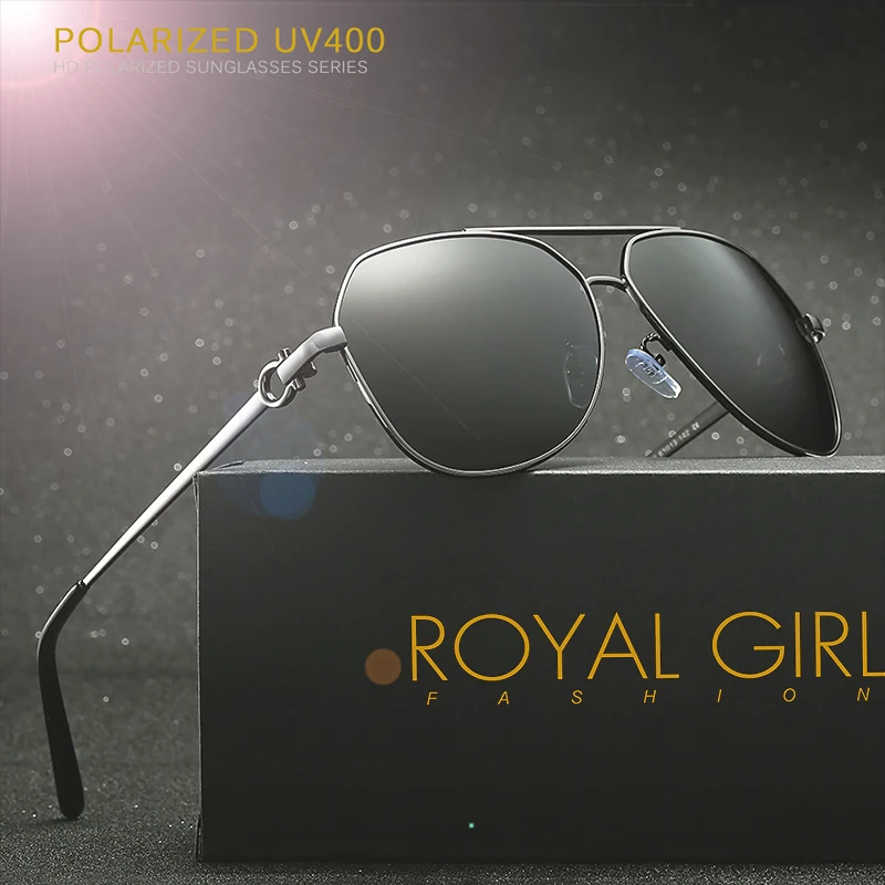 Солнцезащитные очки-авиаторы с поляризацией в металлической оправе | Аксессуары