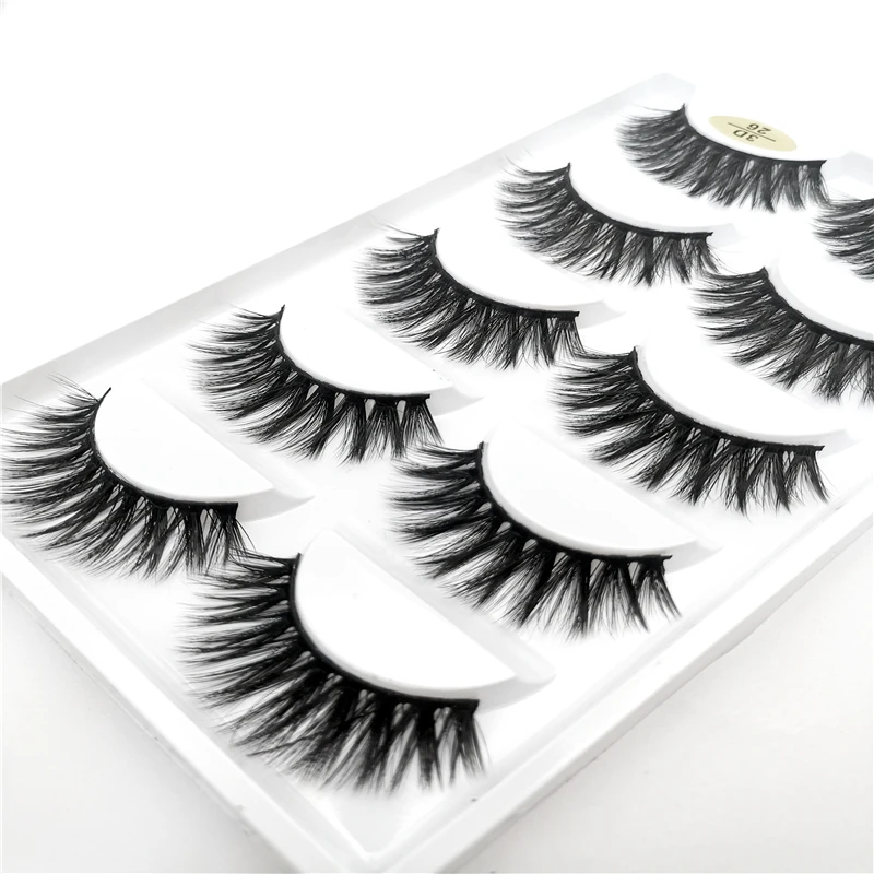 5pairs Mink Lashes 3D Eyelashes 100% Cruelty free Handmade Reusable Natural Popular False Makeup | Красота и здоровье