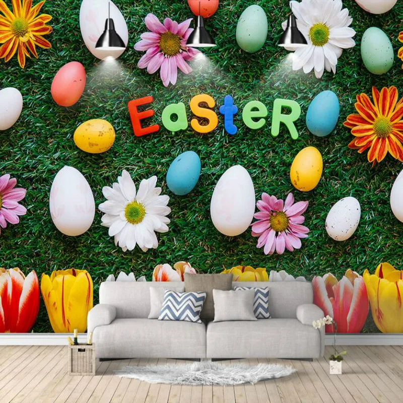3d обои для стен с изображением яйца лужайки нетканого материала|3d wall paper|wall paperpaper