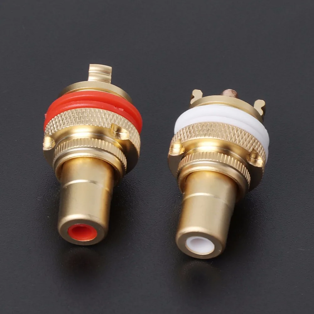 2 шт. медный RCA гнездовой разъем Lotus Audio Socket усилитель блочные разъемы |