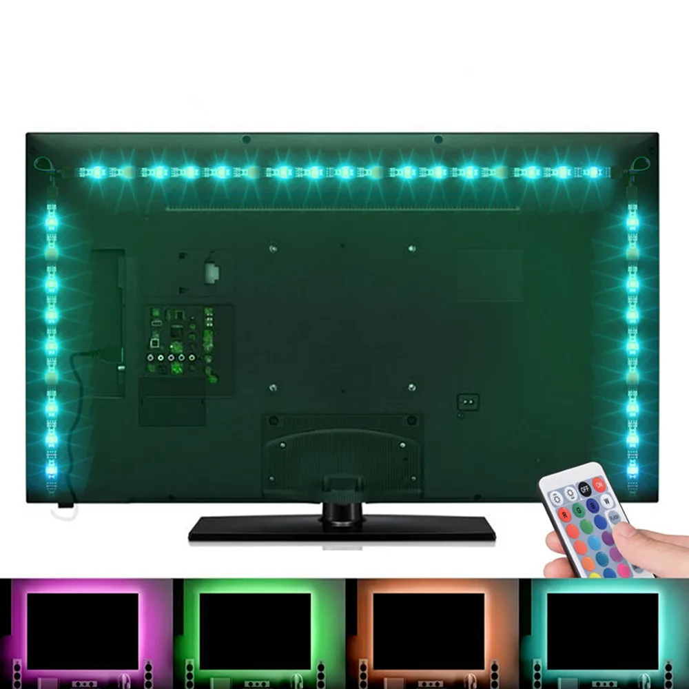 5 в RGB LED 5050 полосы света ТВ ПОДСВЕТКА полоса 60 светодиодов USB Водонепроницаемый