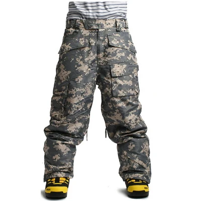 Light Khaki Pants Новейшая серия "Southplay" зимние водонепроницаемые Лыжные Сноуборд 10000 мм согревающие армейские военные штаны - Цвет: Light Khaki Pants
