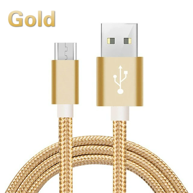 Gold USB Micro Usb кабель для samsung 0,25 м 1 м 1,5 м 2 м 3 м Быстрая зарядка данных плетеный шнур Microusb зарядное устройство Android кабели для мобильных телефонов - Цвет: Gold
