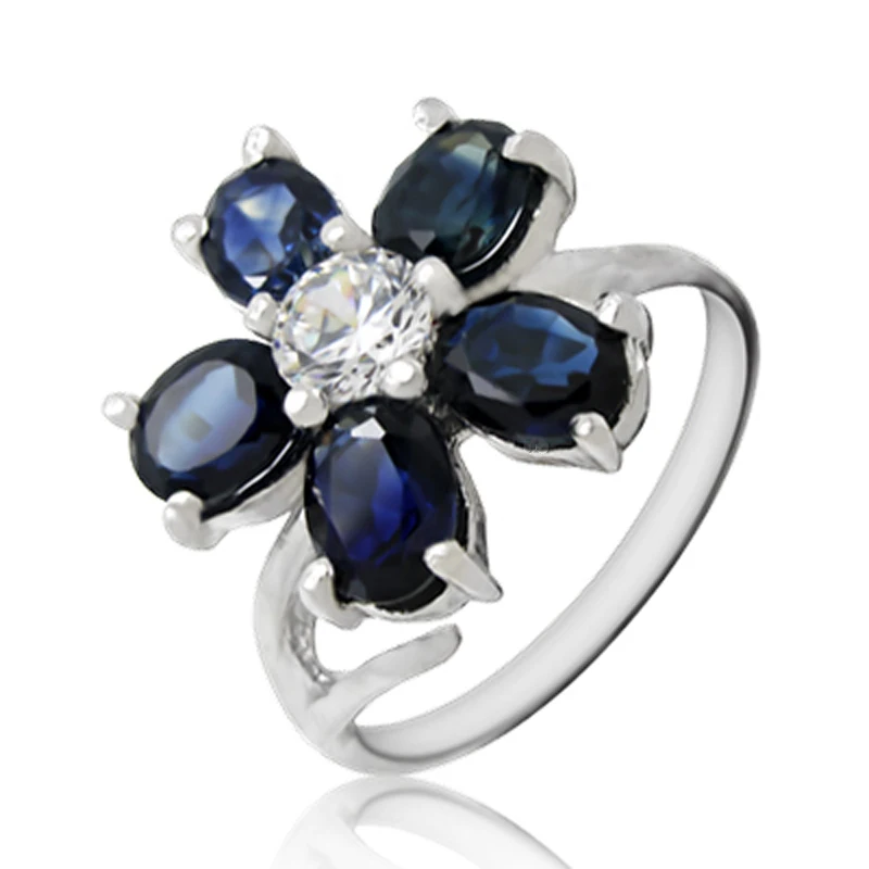 Qi Xuan_Dark Blue Stone Luxury Rings_Fashion Ring_S925 Solid Silver Dark rings_производитель прямых продаж|luxury ring|stone