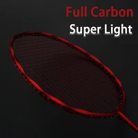 professional super light full carbon fiber badminton racket strung max 30lbs 4u rackets with string bag racquet sports padel
