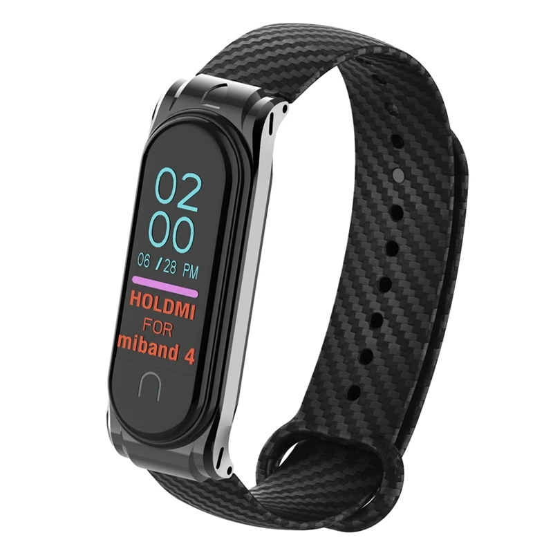 Металлический браслет из нержавеющей стали mi Band 4 Модный Цветной ремешок из углеродного волокна для mi Band 4 3 Xiaomi mi Band 4 сменный Браслет