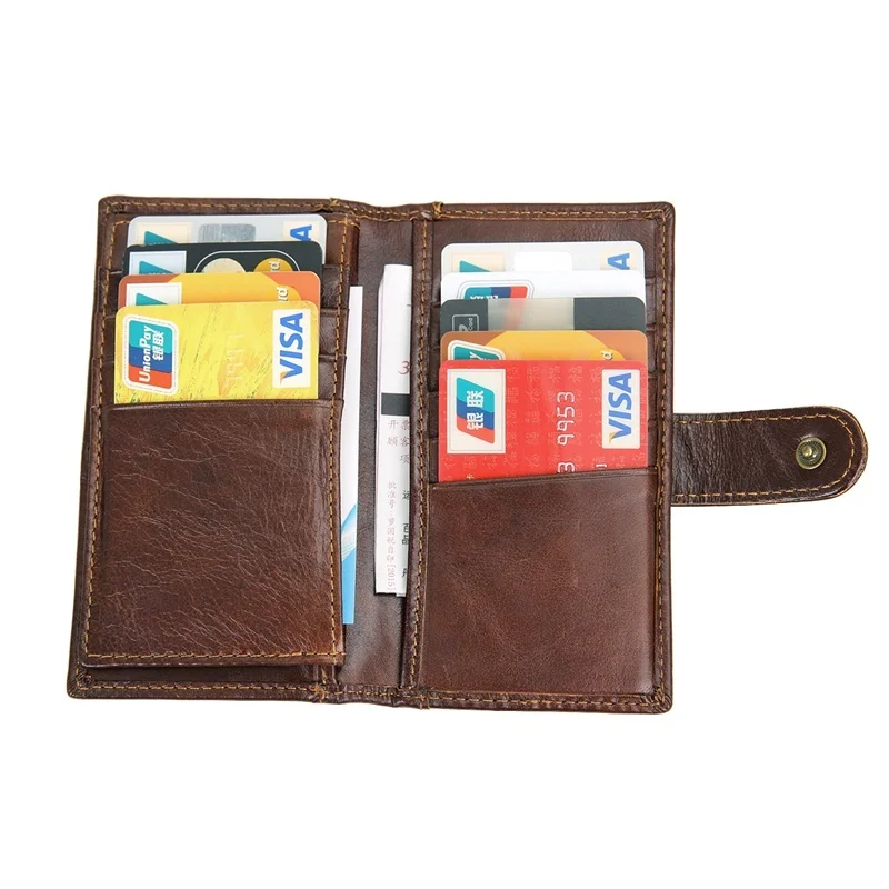 

RFID Blocking Genuine Leather Card Wallet Large Capacity Credit Card Holder for Bank Credit Cards Business Case ID Holders Men