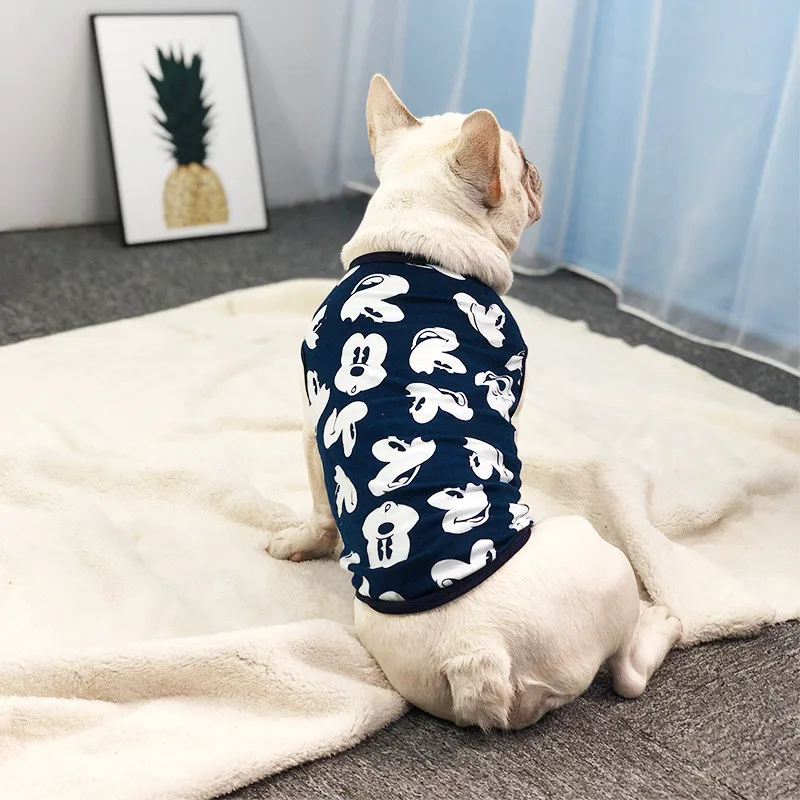 С Микки Маусом собачья жилетка, одежда для питомца щенка кота Костюмы Повседневное летняя рубашка для маленьких собак боди для Чихуахуа Одежда для питомцев