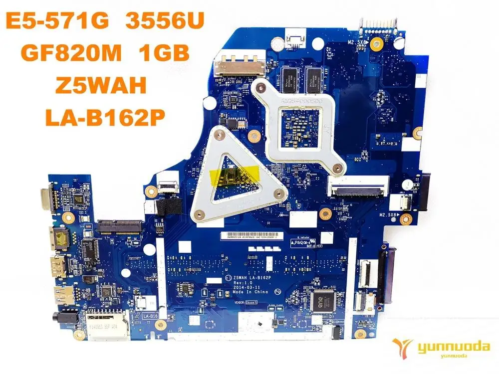 Оригинальный Для ACER E5-571G Материнская плата ноутбука 3556U GF820M 1 ГБ Z5WAH LA-B162P