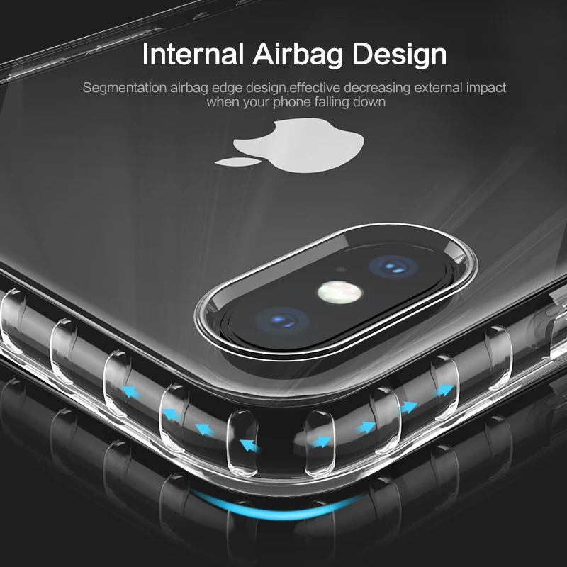 Противоударный чехол FLOVEME для iPhone X XS Max ультратонкие чехлы-подушки безопасности
