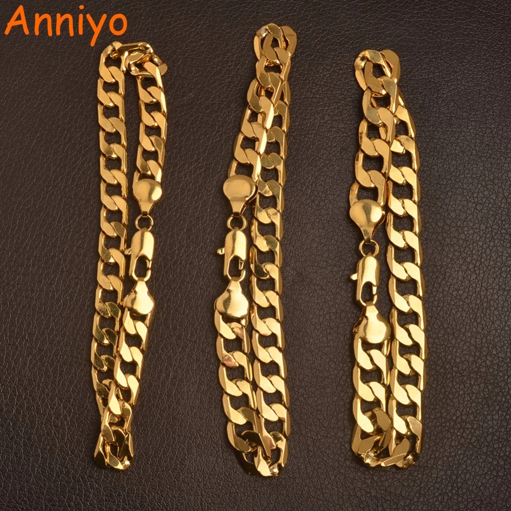 Anniyo (цельнокроеное платье) золото Цвет звено цепи Браслеты для Для мужчин женщин