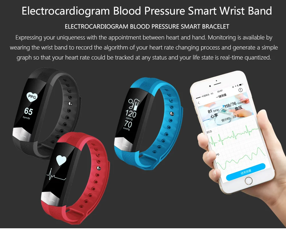 Smartch Новый плавательный умный Браслет CD01 поддержка ECG Монитор артериального