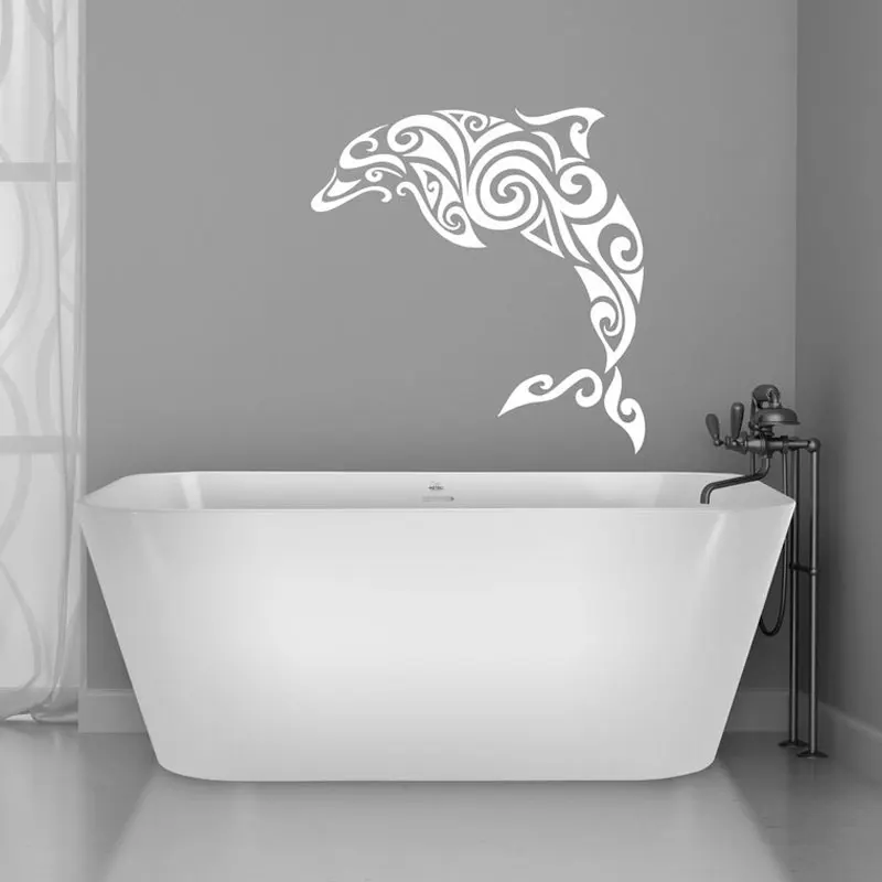 

Ocean Sea Animal Beautiful Dolphin Wall Sticker Vinyl Home Decoration Bathroom Washroom Decals Removable Waterproof Murals Y-37